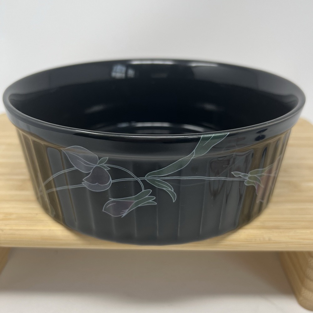Mikasa Tango 7.25" Souffle Dish Bowl UP008 Ultra Ceram Bake&Serve Black‎ Orchid